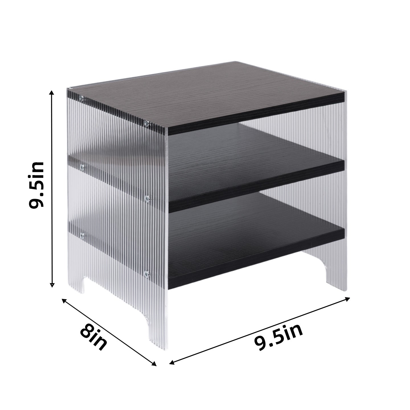 Marsrock Paper Organizer, 3-Tier Stackable Wood Desk Organizer, Document File Organizer and Mail Sorter with Adjustable Storage Shelves, Black