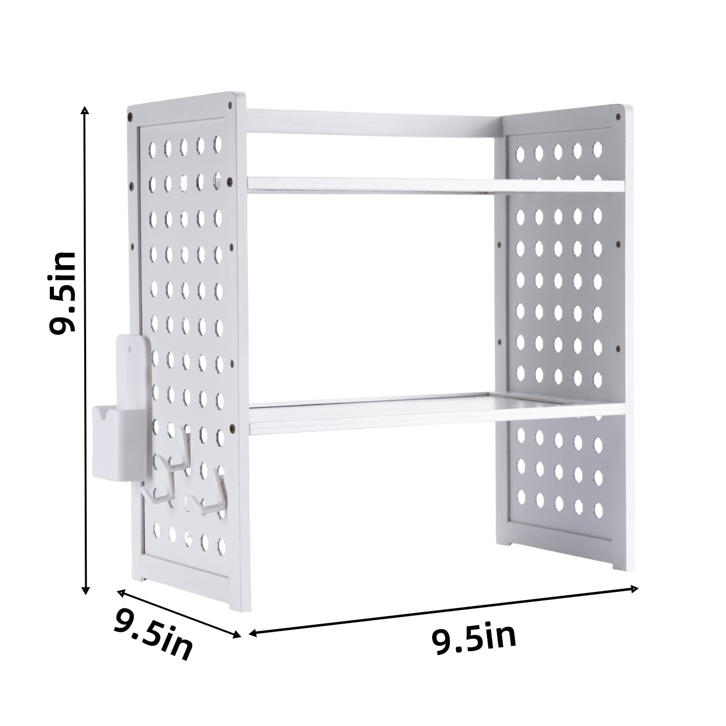 Marsrock (White-2 Tier) Office Desk Shelf Organizer,Medium Density Fiberboard Desktop Bookshelf Supplies Storage Rack,Shelf for Top of Desk and Dresser