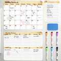 Marsrock New (3-Pack）14" x 11"Yellow Magnetic Refrigerator Whiteboard Calendar,Fridge Dry Erase Weekly And Monthly Planner Board