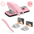 Marsrock Pink Desktop Heavy-Duty Staplers,50 Sheet Capacity,2000 Staples,Swing-Arm Swivel Remover Rotatable Stapler for Office,Home,Classroom