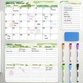 Marsrock New (3-Pack）14" x 11"Green Magnetic Refrigerator Whiteboard Calendar,Fridge Dry Erase Weekly And Monthly Planner Board
