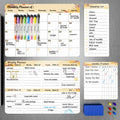 Marsrock 17" x 11"Yellow Magnetic Refrigerator Whiteboard Calendar,Dry Erase Weekly or Monthly Planner Board&8 Markers,6 Magnets,1 Eraser