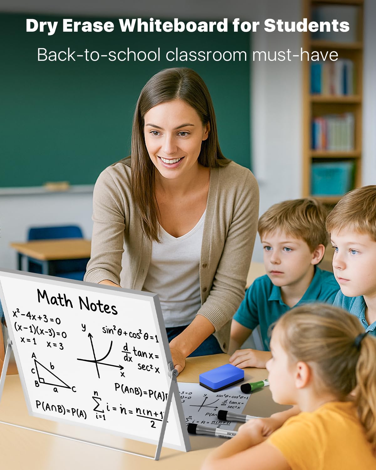 Marsrock Sale 17"×13"Colorful Desktop Double-Sided Dry Erase Whiteboard with Stand,10Markers,6Magnets,1Eraser,Great for Home,School&Office Planning