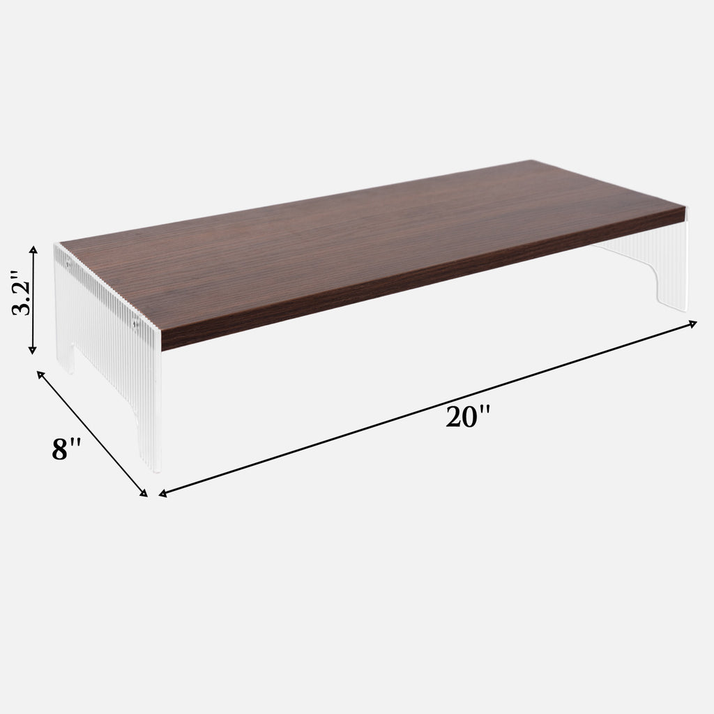 Marsrock Wood&Acrylic Computer Monitor Stand Desk Desktop Organizer Table For Home,Office Workspace,Laptop Riser,Printer,PC&TV Screen Riser